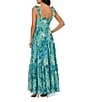 Adrianna Papell Floral Chiffon Square Neck Ruffle A-Line Dress, Color:Slate Multi - Image 2