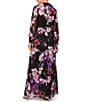 Color:Black Multi - Image 2 - Floral Collared Neckline Long Sleeve Shirtdress Twist Bodice Dress