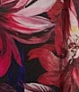 Adrianna Papell Floral Print Taffeta 3/4 Sleeve Midi Shirt Dress, Color:Black/Red - Image 3