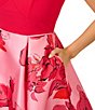 Color:Pink Red Multi - Image 4 - Floral Printed V Neckline Sleeveless Fit and Flare Midi Dress