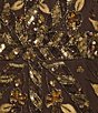 Adrianna Papell Flutter Sleeve Beaded Mesh Ankle Column Dress, Color:Chocolate - Image 3