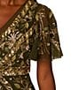 Adrianna Papell Flutter Sleeve Beaded Mesh Ankle Column Dress, Color:Olive - Image 4