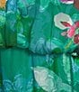 Adrianna Papell Halter Neck Keyhole Floral Print Chiffon Long Gown - Image 3