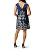 Adrianna Papell Jacquard Drape Neck Sleeveless Shift Dress - Image 2
