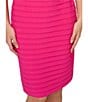 Color:Electric Pink - Image 4 - Jersey Knit Banded V-Neck Sleeveless Knee Length Sheath Dress