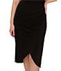 Color:Black - Image 4 - Knit Cross Halter Keyhole Sleeveless Faux Wrap Dress