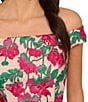 Color:Magenta Rose - Image 3 - Mesh Cascading Floral Embroidery Off-The-Shoulder Sheath Dress