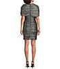 Adrianna Papell Metallic Drape Shoulder Mini Dress - Image 2