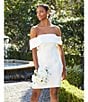 Color:Ivory - Image 6 - Mikado Off-the-Shoulder Oversized Bow Back A-Line Dress