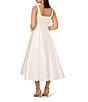 Adrianna Papell Mikado Square Neck Sleeveless A-Line Midi Dress, Color:Ivory - Image 2