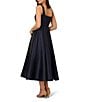 Adrianna Papell Mikado Square Neck Sleeveless A-Line Midi Dress, Color:Midnight - Image 2