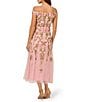 Adrianna Papell Off-The-Shoulder Floral Beaded Mesh A-Line Midi Dress, Color:Pink Multi - Image 2