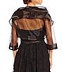 Adrianna Papell Organza 3/4 Sleeve Tie Front Wrap Jacket - Image 2