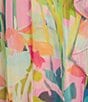 Adrianna Papell Petite Size Mock Neck Abstract Floral Chiffon Shift Dress, Color:Pink Multi - Image 3