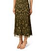 Adrianna Papell Petite Size V-Neck Beaded Midi Dress, Color:Olive - Image 4