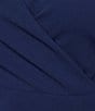 Adrianna Papell Plus Size 3/4 Sleeve Crepe Combo Sheath Dress, Color:Navy Satin - Image 3