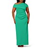 Adrianna Papell Plus Size Asymmetrical Neck Side Ruched Scuba Column Gown - Image 1