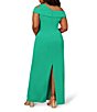 Adrianna Papell Plus Size Asymmetrical Neck Side Ruched Scuba Column Gown - Image 2