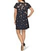 Adrianna Papell Plus Size Beaded Crepe Cap Sleeve Shift Dress, Color:Midnight Rose - Image 2