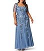 Adrianna Papell Plus Size Beaded Mesh Gown - Image 1