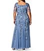 Adrianna Papell Plus Size Beaded Mesh Gown - Image 2
