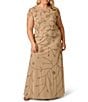 Adrianna Papell Plus Size Blouson Beaded Gown - Image 1