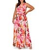 Adrianna Papell Plus Size Floral Chiffon Maxi Dress - Image 1