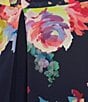 Adrianna Papell Plus Size Floral Printed Chiffon Walk Thru Jumpsuit, Color:Navy Multi - Image 3
