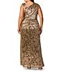 Adrianna Papell Plus Size Metallic Crinkle Long Dress - Image 2