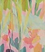Adrianna Papell Plus Size Mock Neck Abstract Floral Chiffon Shift Dress, Color:Pink Multi - Image 3