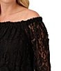 Color:Black - Image 5 - Plus Size Off-the-Shoulder Lace Bodice Jumpsuit