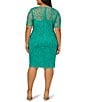 Adrianna Papell Plus Size Short Sleeve Beaded Sheath Dress, Color:Exotic Jade - Image 2
