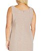 Color:Champagne - Image 4 - Plus Size Sleeveless Side Ruched Metallic Knit Gown