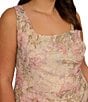 Color:Rose Multi - Image 3 - Plus Size Sleeveless Square Neck Ruched Floral Sheath Dress