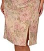 Color:Rose Multi - Image 4 - Plus Size Sleeveless Square Neck Ruched Floral Sheath Dress