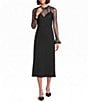 Adrianna Papell Satin Lace Combo Midi Dress - Image 1
