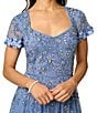 Adrianna Papell Short Sleeve Beaded Mesh Long Dress - Image 3