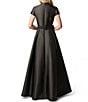 Adrianna Papell Solid Mikado Short Sleeve Gown - Image 2