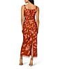 Adrianna Papell Square Neck Sleeveless Floral Beaded Mesh Maxi Dress, Color:Burnt Umber - Image 2