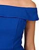 Color:Violet Cobalt - Image 4 - Stretch Crepe Bodice Off-the-Shoulder Chiffon A-Line Gown