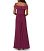 Color:Cassis - Image 2 - Stretch Crepe Bodice Off-the-Shoulder Chiffon A-Line Gown