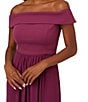 Color:Cassis - Image 3 - Stretch Crepe Bodice Off-the-Shoulder Chiffon A-Line Gown