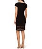 Color:Black - Image 2 - Stretch Jersey Pintuck V-Neck Short Sleeve Dress