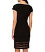 Color:Black - Image 3 - Stretch Jersey Pintuck V-Neck Short Sleeve Dress