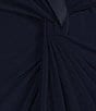 Color:Midnight - Image 3 - Stretch Jersey Tuxedo Surplice V-Neck Twisted Waist Sleeveless Gown