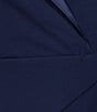 Color:Navy Satin - Image 3 - Stretch Knit Crepe Surplice V Neckline Sleeveless Wrap Front Dress