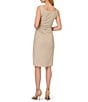 Color:Champagne - Image 2 - Stretch Metallic Side Ruched Scoop Neck Sheath Dress