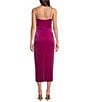 Color:Orcid Delight - Image 2 - Stretch Velvet Surplice V-Neck Sleeveless Midi Dress
