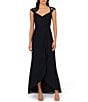 Color:Midnight - Image 1 - Sweetheart Neck Chiffon Cap Sleeve Beaded Shoulder Yoke Gown