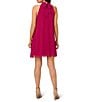 Adrianna Papell Tie Halter Mock Neck Sleeveless Dress, Color:Magenta - Image 2